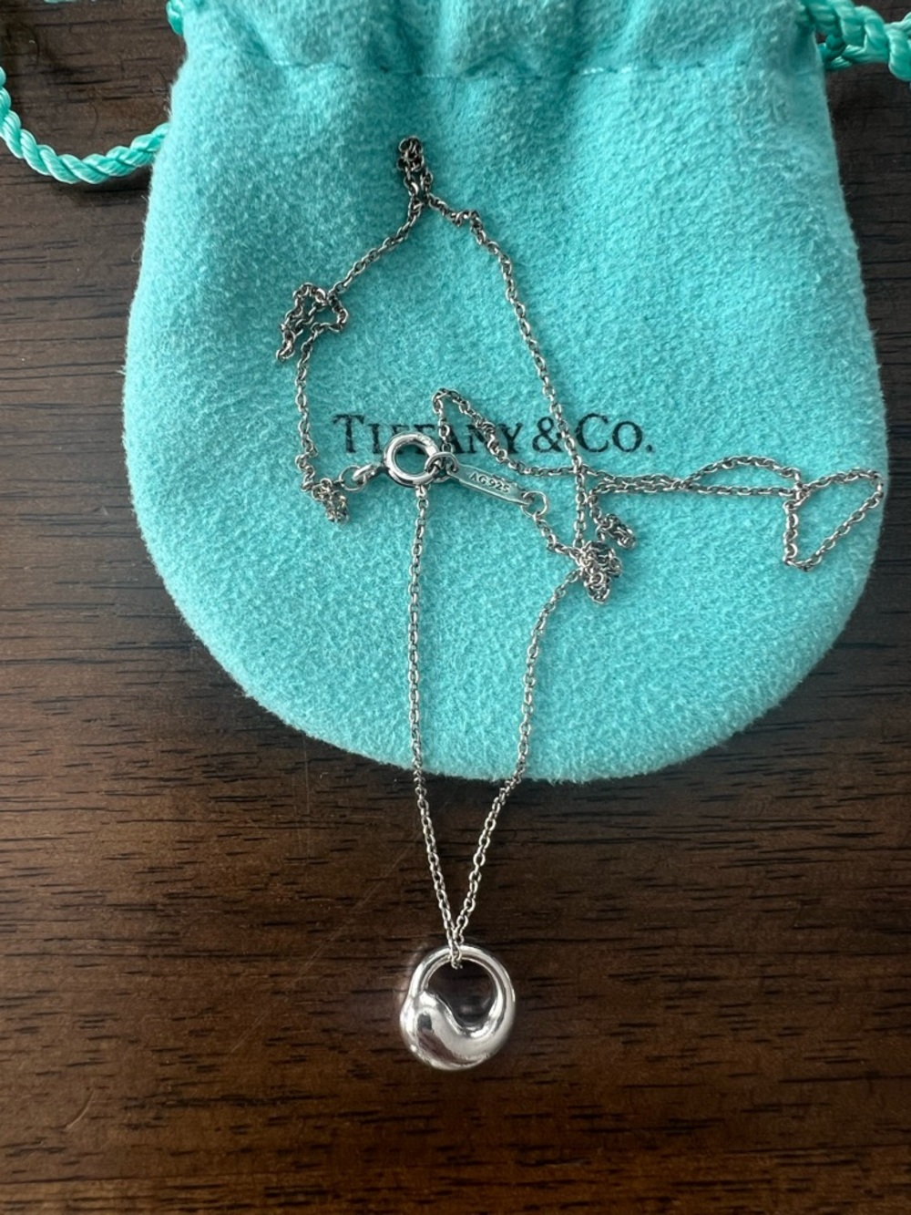 Tiffany & Co. Sterling Silver Eternal Circle Pendant Necklace -Authentic